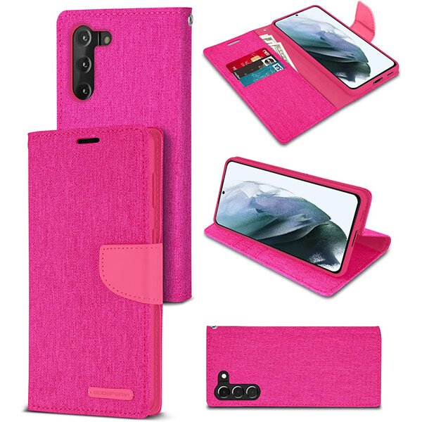 Samsung Galaxy S21 Plus Goospery Canvas Hot Pink Case Cover Samsung Galaxy S21 Plus Goospery Canvas Hot Pink Case Cover